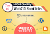 build 10 web 2 do follow SEO authority backlinks