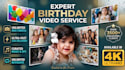 create a professional happy birthday photo slideshow video
