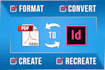 convert, recreate and format PDF to indesign