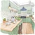 create design your interior room in my watercolor style