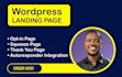 create optin page, squeeze page or landing page in wordpress