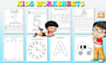 create worksheets and activity book for kids