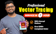 vectorize logo,vector tracing,redraw, convert image to vector in 1 hours