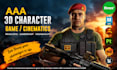 create realistic aaa game characters for unreal  projects