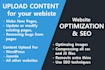 customize your website, upload content and optimize website