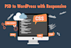 convert PSD, xd, figma to wordpress website using acf