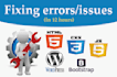 fix or debug any html, css, js and wordpress issues