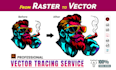 vectorize image, recreate logo or vector tracing