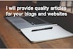 provide quality articles for blogs and websites