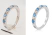 jewelry retouching and touch up of 3 images