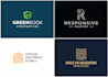 design a modern real estate logo with initials or symbols