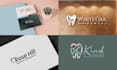 design a modern dental logo with initials or tooth icon