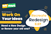 design, redesign, recreate, edit, logo and any graphics