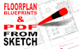 create floor plan 2d and 3d from sketch perfect for real state