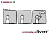 draw a 3 panel comic strip of ANY subject