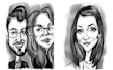 draw a black and white cartoon