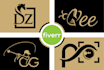 design minimalist monogram word and initial letters logo