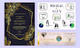design elegant wedding invitation, rsvp, save the date card