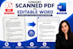 transcribe scanned image,doc, pdf, to word