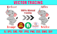manual vector tracing, redraw logo convert image to vector, graphic design