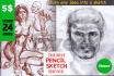 draw  realistic pencil drawing sketch in 24 hours