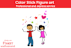 draw creative stick figure doodles, stickman art