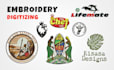 do perfect embroidery digitizing  for shirts jackets caps