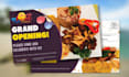 design amazing restaurant postcard, recipe card, eddm