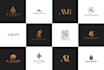 design a luxury minimalist flat business logo with modern brand identity