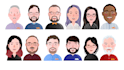 cartoon flat vector avatar or portrait