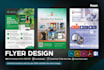 design high quality printable flyers, posters, door hanger and roll up banners