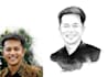 sketch black and white portrait illustration
