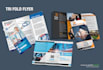 do professional business flyer, bio fold, tri fold brochure