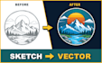 convert your sketch or logo to vector artwork