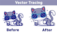 do vector tracing logo, vectorize image in 1 to 2 hours