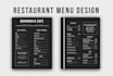 design digital menu, food menu, restaurant menu
