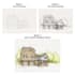 draw architectural concept, interior render, exterior hand drawn sketch