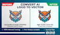 vectorize and convert ai generated logo design manually