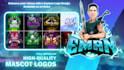 make a custom gaming youtube intro and outro logo animation