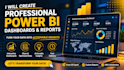 create power bi dashboard, KPI report and data visualization
