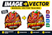manually vector tracing your logo or image into ai, eps, svg, cdr