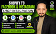 connect shopify store with facebook shop and instagram shop setup