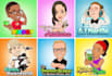 design ultra cartoon logo, portrait illustration, avatar