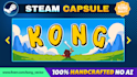 custom hand drawn steam capsule art for your indie game