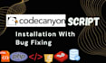 install, customise, fix codecanyon android, ios, PHP script