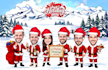 draw a custom winter holiday group caricature for christmas