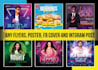 do party, club, nightclub, motion event poster or flyer