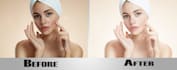 remove face spots retouch resize the image and smooth skin