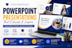 design powerpoint presentation for business, education and pitch deck