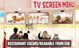 design static tv screen menu or digital menu TV menu board for restaurant